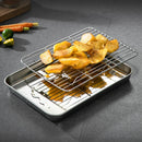Axyaa Stainless Steel Food Storage Tray and Grid - Bakeware Set for Baking, Cooling, and Serving
