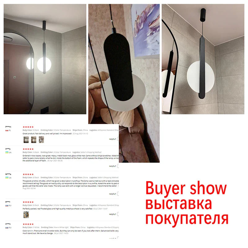 Axyaa Scandinavian LED Pendant Lamp for High Ceilings - Modern Living Room Lighting