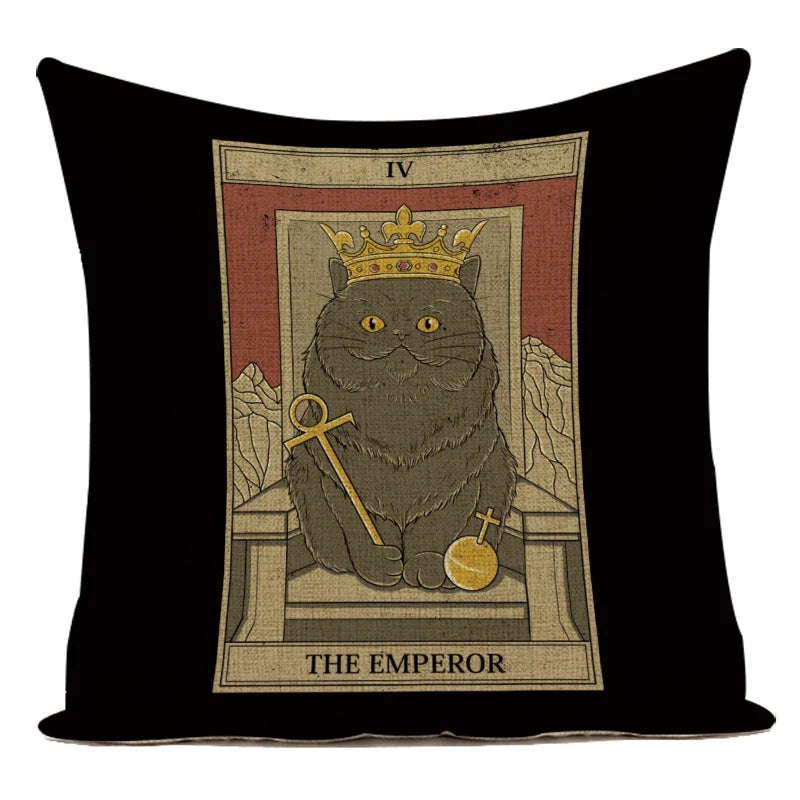Axyaa Retro Pet Pattern Cushion Cover - Decorative Sofa Linen Pillow Case