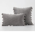 Velvet Tassel Throw Pillow Cover for Couch & Sofa - Axyaa Branded Luxe Accent Cushions