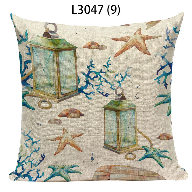 Axyaa Ocean Life Pillow Covers for Home Decor