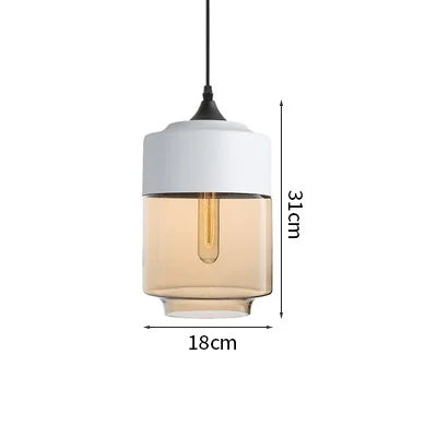 Axyaa Nordic LED Pendant Light Wood Glass Hanging Lamp for Bedroom Dinning Living Room