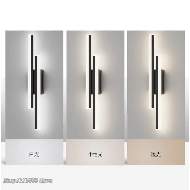 Axyaa Modern Nordic LED Wall Lamp Strip for Living Room Bedroom Decor