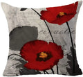 Axyaa Red Poppy Watercolor Cushion Cover