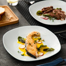 Axyaa 6-Piece 9.75" White Ceramic Porcelain Dinner Plate Set Dinnerware Tableware Service