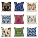 Axyaa Monkey Floral Pillow Cover - Vibrant Flower Vase Home Decor