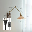Axyaa Copper Swing Arm LED Wall Sconce - Bedroom Living Room Study Light Fixtures