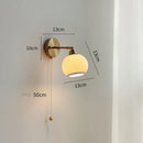 Axyaa Copper LED Wall Light with Pull Chain Switch & Ceramic Wall Lamp