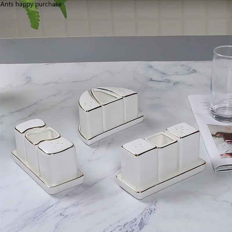Axya Seasoning Jar Set: Hotel Restaurant Decor Milk Tank & Tissue Holder