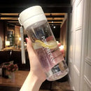 Axyaa Frosted Plastic Water Bottle with Tea Strainer, BPA-Free, Sporty, Portable, Large Capacity