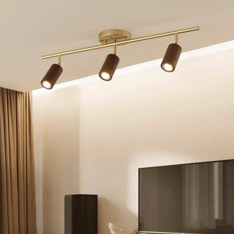 Nodic Walnut LED Track Spotlight for Modern Living Room and Clothing Store by Axyaa