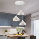 Axyaa White Iron Cage Pendant Lights - Modern Chandelier for Living Room