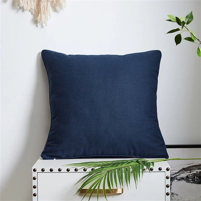Axyaa Sea Starfish Navy Blue & Yellow Cushion Cover 45x45cm