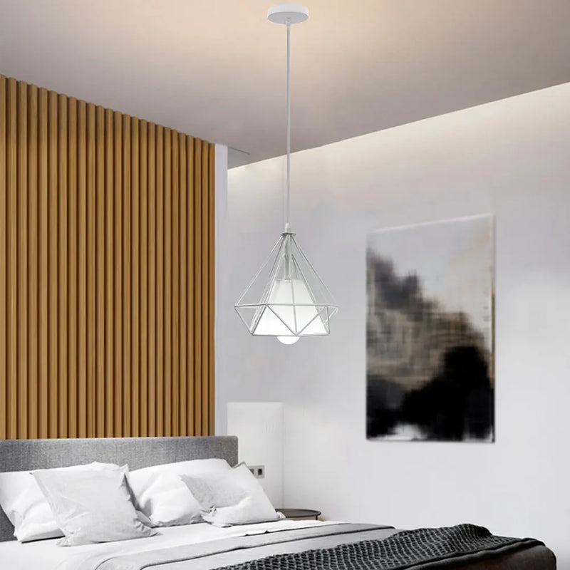 Axyaa Retro Metal Industrial Pendant Light - Modern Minimalist Nordic Loft Cage Lamp