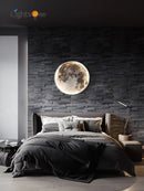Axya Moon Wall Lamp: Modern Minimalist Art Bedside Light for Living Room