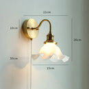 Axyaa White Glass LED Wall Sconce with Pull Chain Switch - Copper Nordic Luminaria