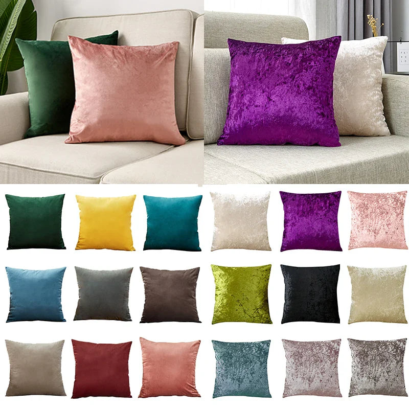 Axyaa Luxury Velvet Beige Cushion Cover for Elegant Home Decor