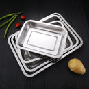 Axyaa Stainless Steel BBQ Tea Serving Tray Steamed Rice Sausage Plate Grill Meat Utensils