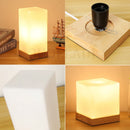 Axyaa Solid Wood Glass Night Light Desk Lamp, Warm E27 Glow for Bedroom, Living Room