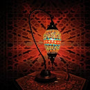 Axyaa Mosaic Swan Table Lamp: Vintage Art Deco Glass Bedside Light