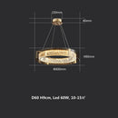 Axyaa Modern Luxury Crystal Pendant Light Gold Metal Fixture