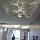 Axya Crystal Aisle Ceiling Light: Modern & Luxe All Copper Lamp For Home Decor