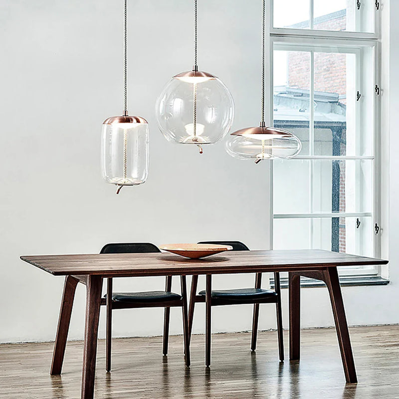 Axyaa Modern Nordic LED Glass Pendant Lights for Dining and Bedroom Decor