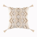Axyaa Beige Tufted Tassel Pillow Cover 18x18" 12x20" for Couch Bed Living Room