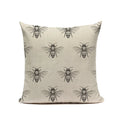 Axyaa Bee Pattern Linen Cushion Cover - Nordic Decorative Throw Pillow Case