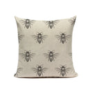 Axyaa Bee Pattern Linen Cushion Cover - Nordic Decorative Throw Pillow Case