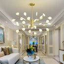 Axyaa Glass Ball Chandelier Fission Gold, Italian Design for Living Dining Bedroom