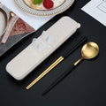 Axyaa Stainless Steel Cutlery Set with Box - Portable Dinnerware Kit