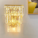 Axyaa Gold Crystal LED Wall Lamp Clear Glass Sconce Elegant Living Room Lighting