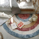 Axyaa Nordic Cartoon Rainbow Semicircular Rug: Thick, Non-slip, Modern Home Decor for Children