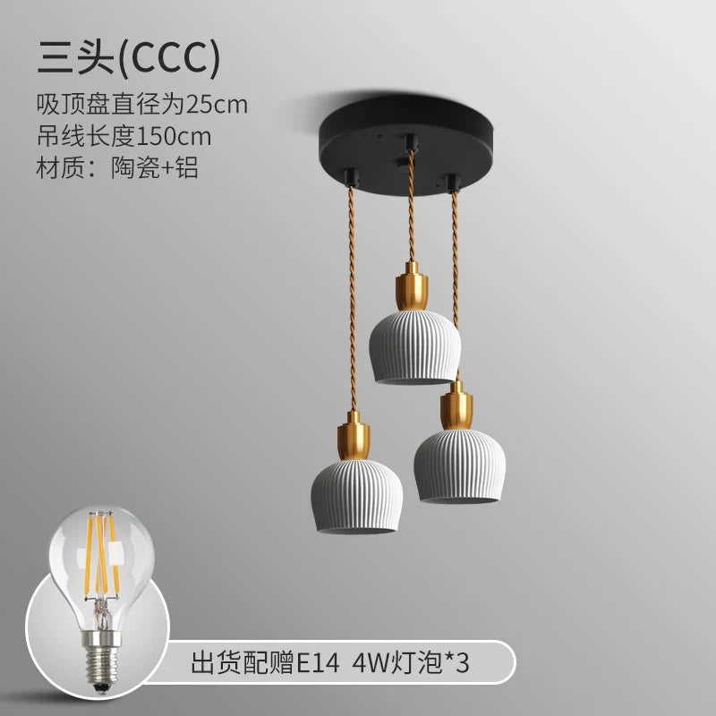Axyaa Ceramic Pendant Lights Modern Hanglamp for Bedroom Living Room