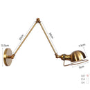Axyaa Adjustable LED Wall Lamp for Bedside Study Loft Vintage Swing Arm