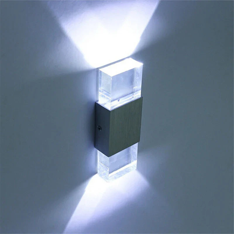 Axya 6W LED Wall Light with Crystal Shade and Aluminum Case