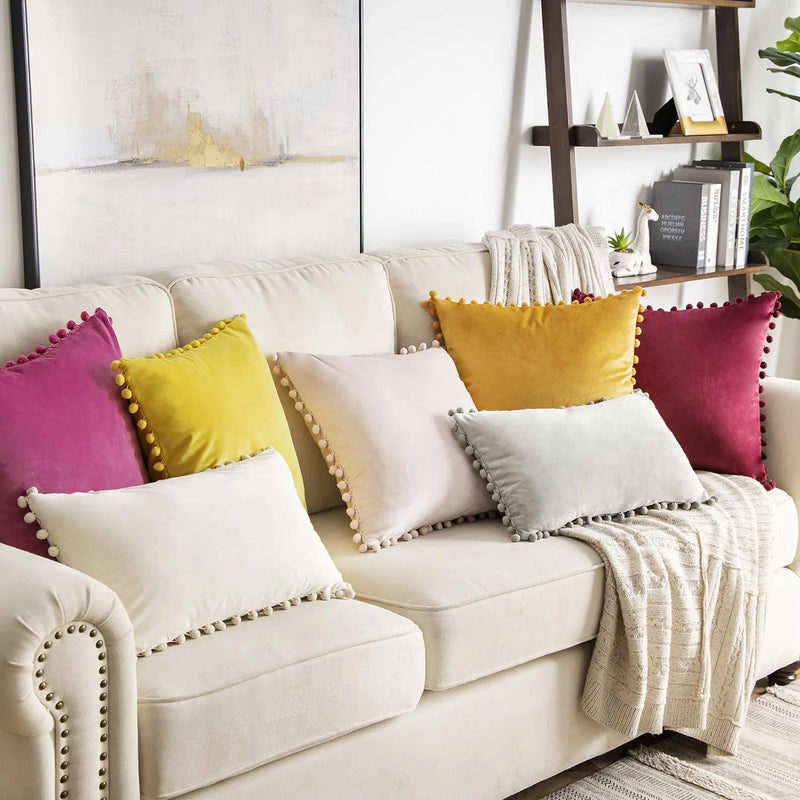 Axyaa Velvet Cushion Covers: Nordic Style Sofa Throw Pillowcase, 45x45 Home Decor