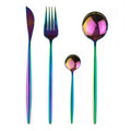 Axyaa Rose Gold Western Style Dinnerware Set Stainless Steel Silverware Cutlery