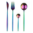 Axyaa Rose Gold Western Style Dinnerware Set Stainless Steel Silverware Cutlery