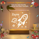 Rocket Ship Nightlight USB Customized Name 3D Lamp - Axyaa Brand