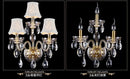 Axyaa Gold Crystal Wall Lamp with LED Bulbs, 1/2/3 Lights, Elegant Design