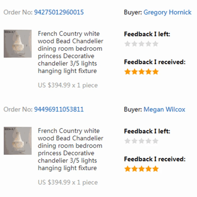 Axyaa White Wood Bead Pendant Light, Retro Bedroom Hanging Fixture