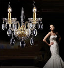 Axyaa Gold Crystal Wall Lamp with LED Bulbs, 1/2/3 Lights, Elegant Design