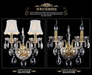 Axyaa Gold Crystal Wall Lamp with LED Bulbs, 1/2/3 Lights, Elegant Design