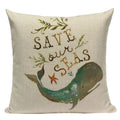 Colorful Fish Pattern Linen Cushion Cover by Axyaa