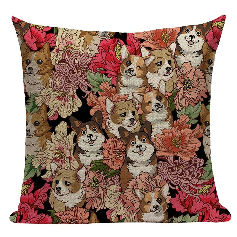 Axyaa Pug Dog Cat Bird Cushion Cover Sleep Dog Throw Pillow Cover