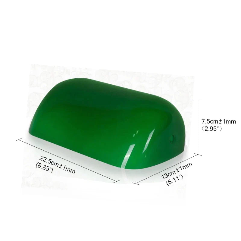 Glass Banker Lamp Cover Shade in Green/Blue/Amber/White for Table Lamps by Axyaa.