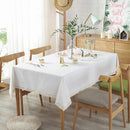 Axya Nordic Cotton Linen Tablecloth with Elegant White Lace - Dining & Tea Table Cover