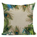 Axyaa Velvet Peacock Print Cushion Cover - Simple Linen Home Decor